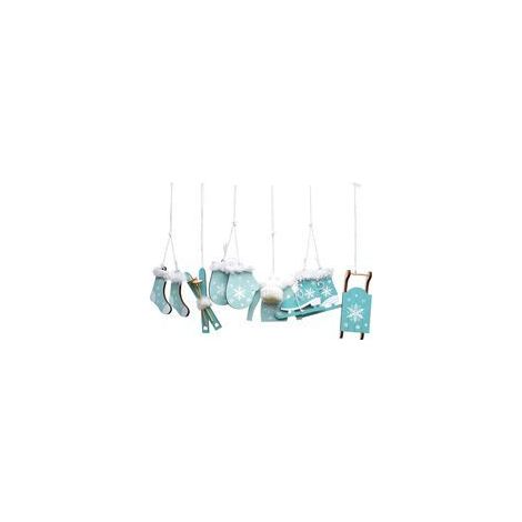 Natürlicher Baumschmuck, blau, weiß, ca. 4–6,5 cm – Crezuo