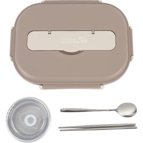 1500-ml-Lunchbox mit Besteck und Suppenschüssel, mehrere Fächer, Edelstahl 316, ideal für Mittagessen