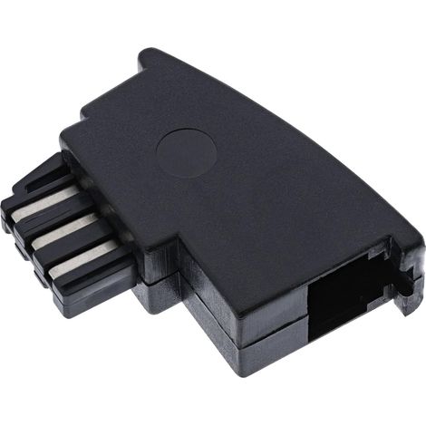 Adaptateur TAE-F vers RJ11 - 1 Pièce - Noir - Conversion Mâle/Femelle - Téléphonie Fixe Allemande - Compact (1/4)