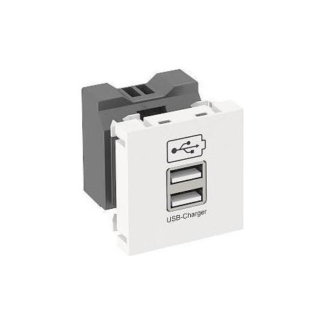 OBO Bettermann Caricabatterie USB con corrente di carica 2.1 A 45x45mm policarbonato bianco puro RAL 9010, 6105300