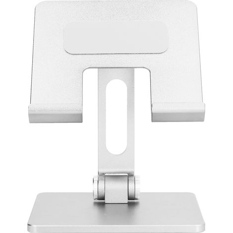Verstellbarer Handyhalter aus Aluminiumlegierung für Büro, Zuhause, Schlafzimmer – wiederverwendbarer Tablet-Ständer in Silber (1/5)