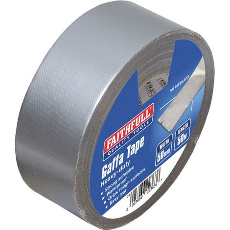 Faithfull Heavy Duty Silver Gaffa Tape Roll – 50mm x 50m, Durable Adhesive Tape for Repairs and Crafting (1/5)