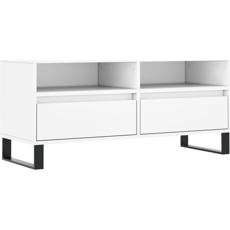 Mobile TV multimediale scaffale per televisione televisione buffet sala da pranzo soggiorno camera da letto 100 x 34,5 x 44,5 cm derivati del legno bianco 020025470