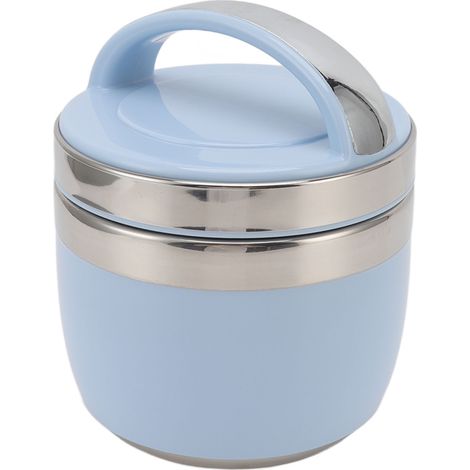 Isolierte Lunchbox (1,5 l) aus Edelstahl 304, tragbare Bento-Box für Schüler und Büroangestellte (Blau) (1/5)