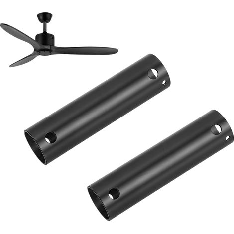 Lot de 2 barres d'extension de ventilateur de plafond - 10 cm - Noir - Avec trous pré-percés - Pour salon, chambre à coucher, terrasse, ventilateur de rechange et mise à niveau DIY (1/5)