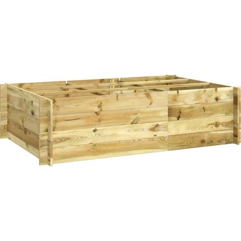 Arriate elevado madera maciza de pino impregnada 150x100x40 cm vidaXL