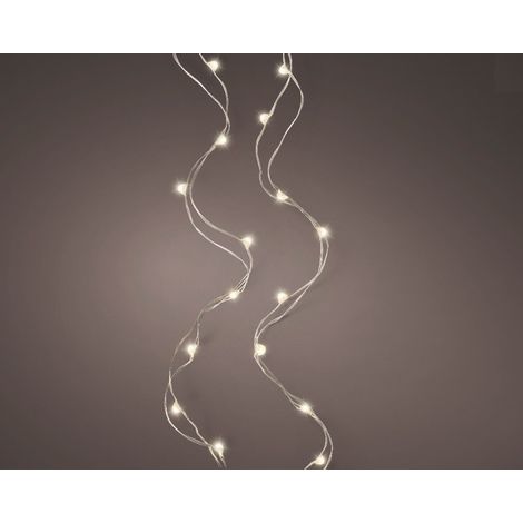 Lumineo Ghirlanda Luminosa LED Argento - Luce Bianca Calda - 295 cm