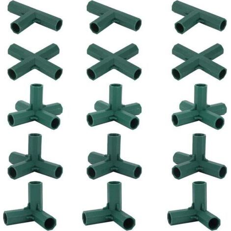 15 connecteurs d'angle pour structure de serre, diamètre de poteau de 16 mm, supports de jardin robustes (1/4)