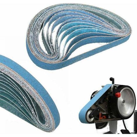 Ulisem10pcs Bandes Abrasives 10x330mm durables -60 grains pour Ponceuses à Bande, poncer le métal/bois, l'élimination de rouille (1/3)