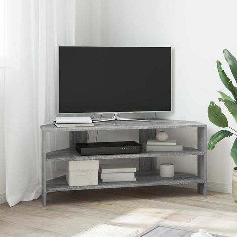 Meuble TV d'angle-Banc TV-Meuble Télé Gris Sonoma 102x40,5x45cm Bois d'ingénierie (1/5)