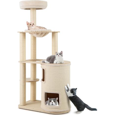 Albero per gatti 151 cm condo 2 piani torre multi livello con accessori gatti da interno (1/3)