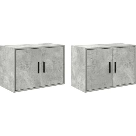 Juego de 2 armarios de pared para garaje 60 x 30 x 41 cm almacenamiento práctico estilo contemporáneo madera de ingeniería gris hormigón 020051442 (1/5)