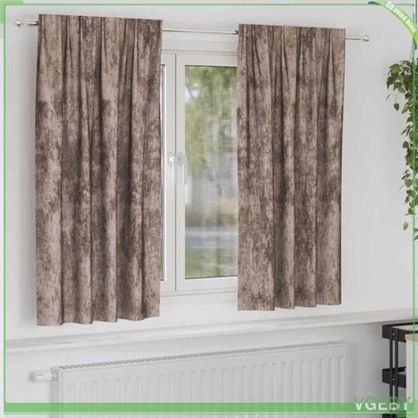 Rideaux en velours - FAFEISY - 4107704 - Cappuccino - 175 x 140 cm - Occultant (1/5)