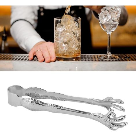Mini pinces à glaçons, en acier inoxydable argenté, style griffe d'aigle, pour les glaçons et le bar-AquaForge (1/5)