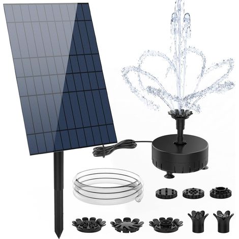 Fontaine Solaire DIY 10 W avec 12 Buses pour Bassin Pompe à Eau Solaire pour Jardin Bain d'Oiseaux Étang et Décoration Extérieure