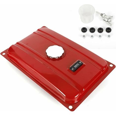 Generator-Kraftstofftank, 5 Gallonen, Universal-Generator-Kraftstofftankdeckel, Messgerät, Filter, Kraftstoffhahn für EC2500 / 55 x 36 x 10,6 cm, roter Universal-Kraftstofftank (1/5)