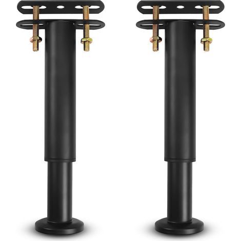 Verstellbare Metallbettbeine – Robuste Universal-Bettgestellbeine für Lattenroste, Kleiderschränke und Sofas – 18–33 cm (Schwarz), 2er-Set (1/5)