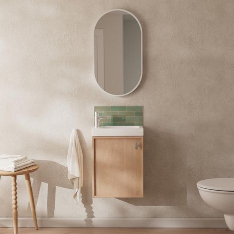 FRAME Eichenwaschtisch-Unterschrank + Spiegel-Set (1/5)