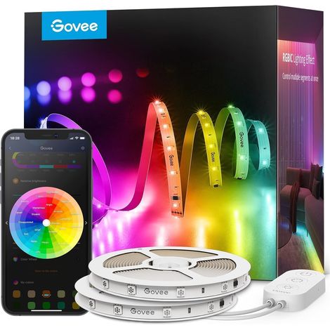 RGBIC 30M LED Strip, Bluetooth Connected WiFi Band, Music Sync Multi-Color Segmented Control, Smart Color Selection via APP, Active Music Rhythm, Party (1/5)