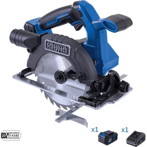 Sierra circular 20v bateria 4.0Ah y cargador ixes Scheppach bc-hcs165-x