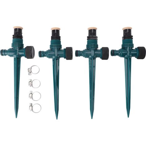 Arroseur de jardin professionnel et efficace, rotation à 360 degrés, automatique, pour pelouse, terrasse, extérieur, vert foncé, 4 unités. (1/5)