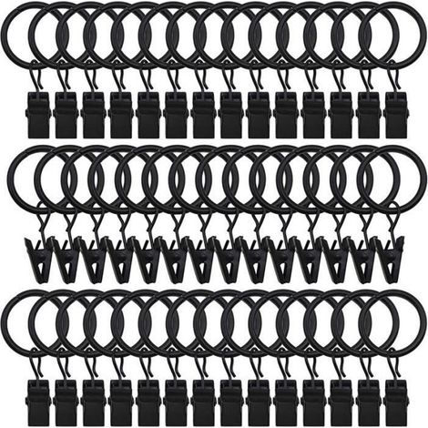 Online Store - Anneaux de rideau - Non spécifié - 42 Paquets - Noir - Vintage - Anti-rouille (1/4)