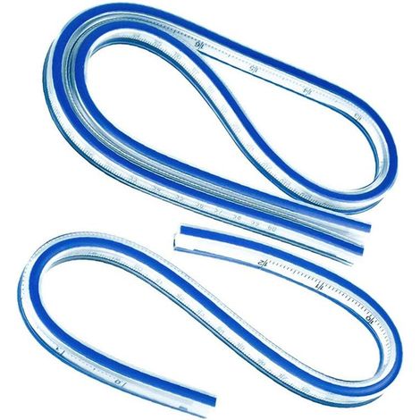 Mètre ruban double face flexible et incurvé en plastique vinyle (30 cm + 60 cm) - 2 pièces (1/5)