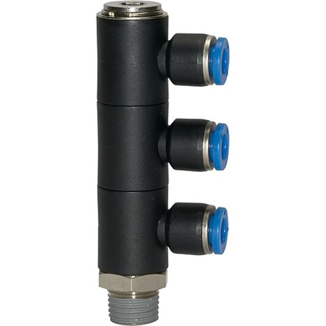 Riegler L-Mehrfachverteiler »Blaue Serie«, 3-fach, drehbar, R 1/4 a. Ø6mm (1/3)