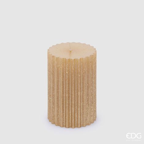 EDG Enzo De Gasperi Candela Moccolo Ingranaggi H 12 Cm D 8 Cm Light Gold