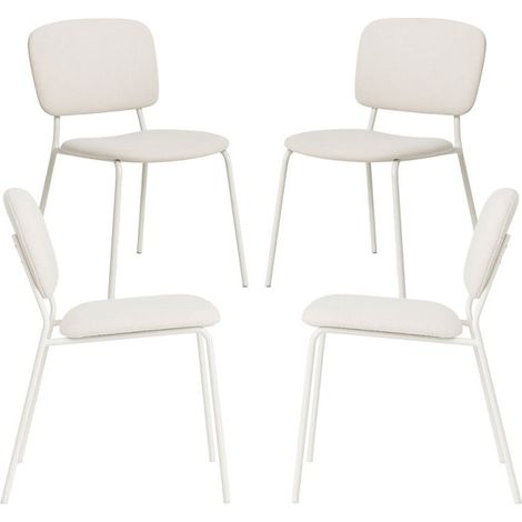 Packs Sillas Comedor - Pack 4 Sillas Lunik Tela - Blanco (1/5)