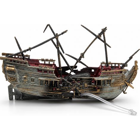 Épave de bateau décorative pour aquarium à bulles d'air (1/5)