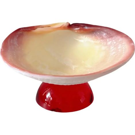 Verre à vin à pied en coquillage naturel, verre artistique en coquillage irrégulier, décoration intérieure.