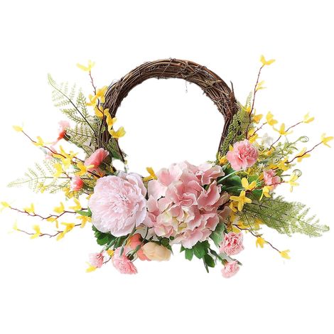 Guirlande Florale Artificielle - Jasmin D Hiver Et Œillets - 50 Cm - Décoration Porte Fenêtre Mur Intérieur Extérieur - 1 Pièce (1/5)