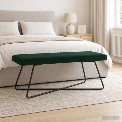 panchina Verde Scuro 110 x 40 x 45 cm Velluto vidaXL