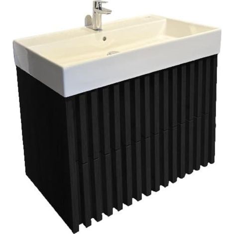 Swiss Aqua Technologies Mobile da bagno con lavabo SAT Delano 60x56x46 cm nero opaco (DELANO60ZCSAT)