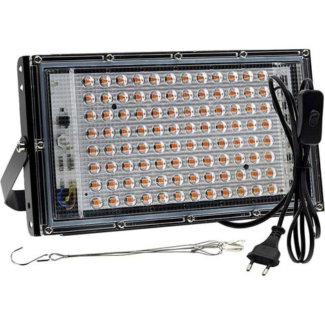 Lámpara de cultivo de espectro completo, soporte exterior impermeable, cable de alimentación de 100 W con interruptor (1/5)