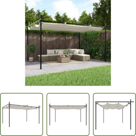 Schiebedach - Pergola mit Schiebedach Creme 395x292x230 cm (1/5)