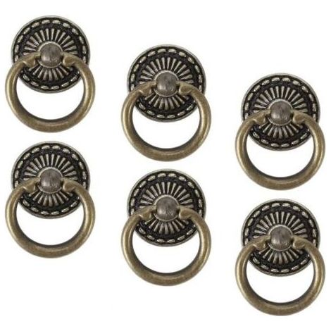 Pair 6 Pièces Poignée Meuble Vintage Boutons de Tiroir Vintage Porte de Placard Boutons, Commode Ancien Poignet Antique Rétro Tiroir Alliage de Zinc Bronze Poignee de Meuble Vintage pour Cuisine (1/5)