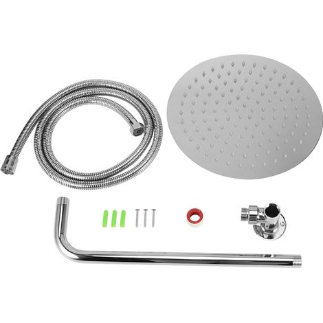 Soffione doccia in acciaio inox filettato G1/2, soffione doccia rotondo, soffione doccia rotondo in acciaio, soffione doccia a parete per bagno domestico, parte (1/5)