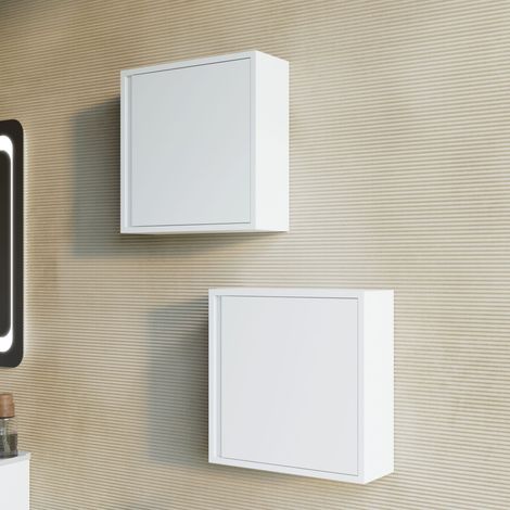 Mueble De Baño Suspendido De 39Cm Con Puerta Reversible Blanco Mate Monaco (1/5)
