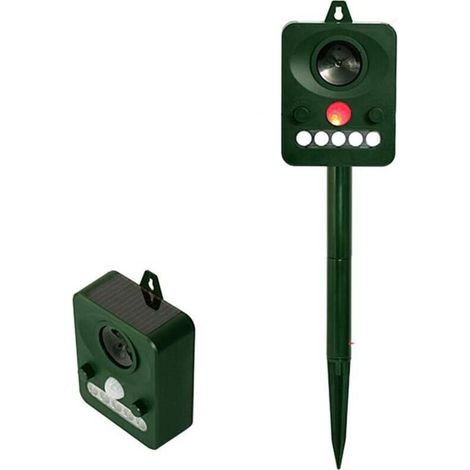 Répulsif solaire à ultrasons pour oiseaux répulsif pour chiens lumière infrarouge stroboscopique répulsif pour animaux son et lumière répulsif pour oiseaux (1/4)