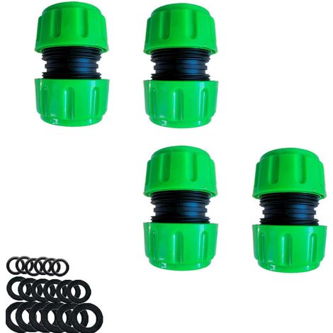 19-mm-Gartenschlauch-Reparaturset (3/4 Zoll), 4-teiliges Gartenschlauch-Verbinderset für Verlängerungen, Schlauchverbinder für schnelle und einfache Verbindung oder werkzeuglose Schlauchreparatur