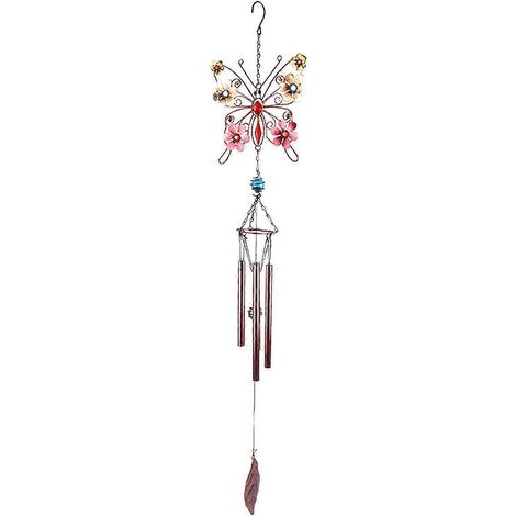 Carillon éolien papillon en métal, tube en aluminium, peinture antirouille, décorations suspendues pour la maison et le jardin (1/5)