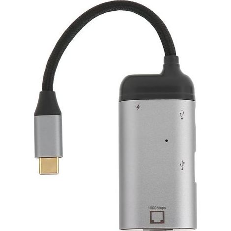 Adaptateur Ethernet JORINDO 3 en 1 10/100/1000 Mbps PD adaptateur USB vers RJ45 à charge rapide pour Windows/Android/OS X/iOS (1/5)