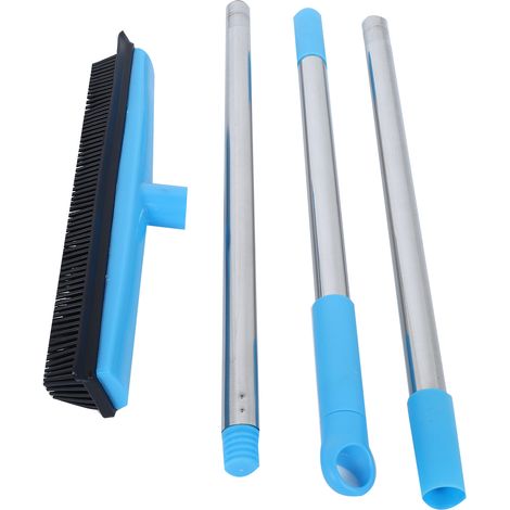 Balai télescopique multifonction pour sol, tapis et poils d’animaux, nettoyeur aspirateur à poussière, outils de nettoyage, bleu. (1/5)