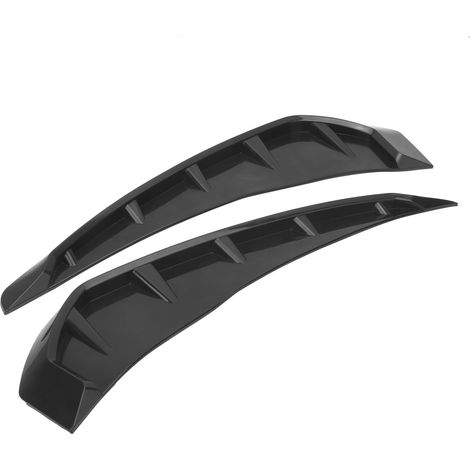 Paire de garnitures latérales d'évents d'aile en caoutchouc PU noir brillant universel pour décoration extérieure de voiture (1/5)