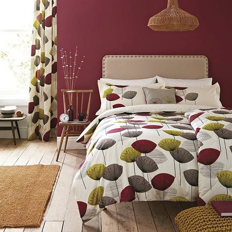 Sanderson Options Dandelion Clocks Duvet Cover Set Double Blackcurrant (1/2)