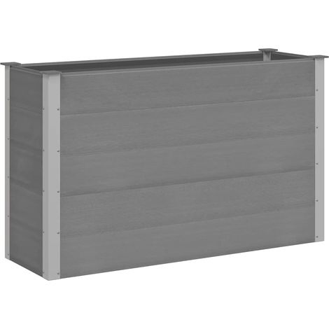 Jardinière de jardin - Balconnière à fleurs Lit surélevé de jardin WPC 150x50x91 cm Gris BV112612 - BonneVie (1/5)