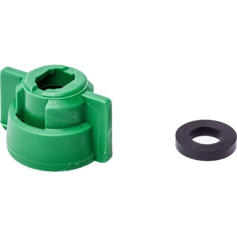 Tuerca de boquilla tipo bayoneta SW10/8 color verde con junta 25 uds. Geoline GEOLINE 8253078P025