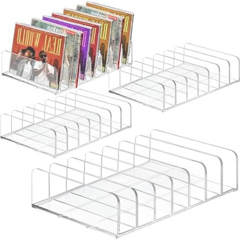 4 x Transparent CD Holders for CD Storage Holder Transparent Door Storage Rack CD Storage Rack for DVD Eyeshadow Makeup Palette Cosmetics and Books (1/5)